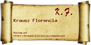 Krausz Florencia névjegykártya